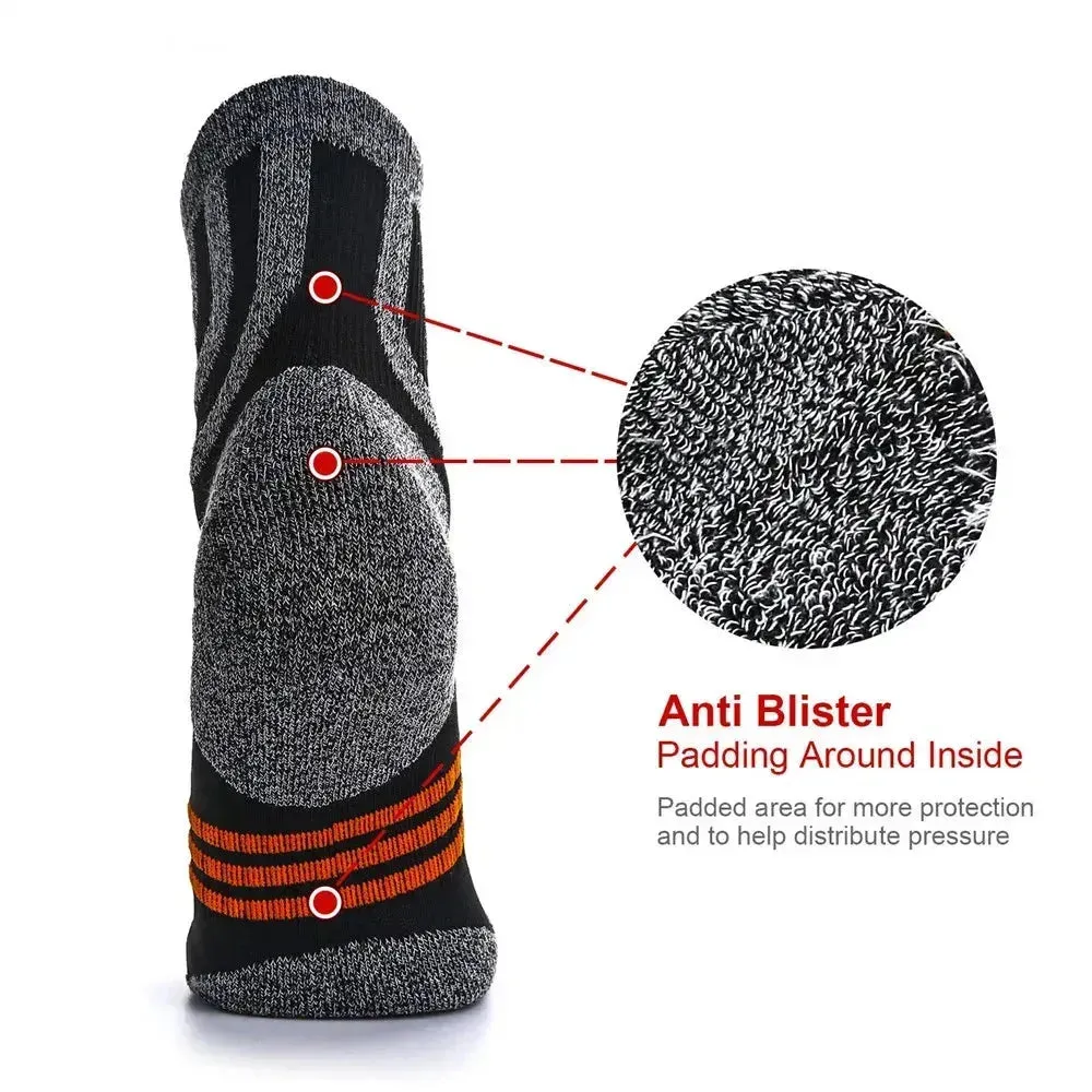 2/3/4/5 Paris  Men Anti Blister Winter Terry Socks Outdoor Sports Running Cyclin