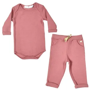 Angel | Girls Pink Ribbed Cotton Leggings Set (2)