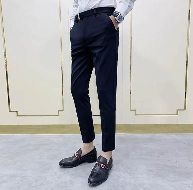 Antonios Navy Blue Casual Pants