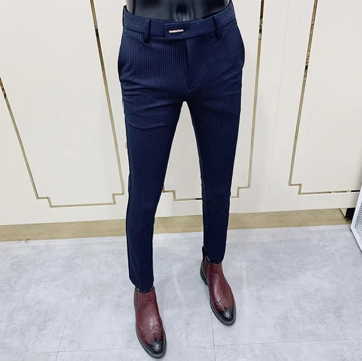 Antonios Navy Blue Casual Pants