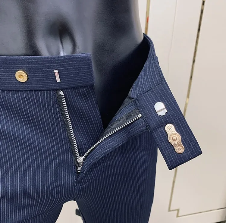 Antonios Navy Blue Casual Pants