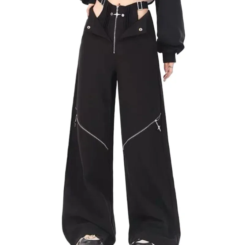 Black Retro Casual Halloween Cargo Pants