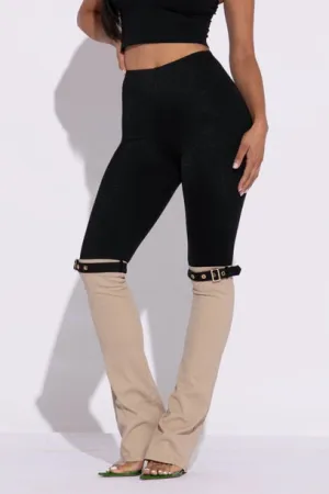 Buckled Contrast Pants