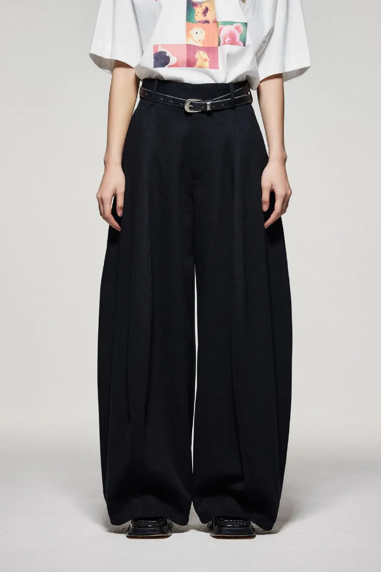 Carambola silhouette wide leg suit pants