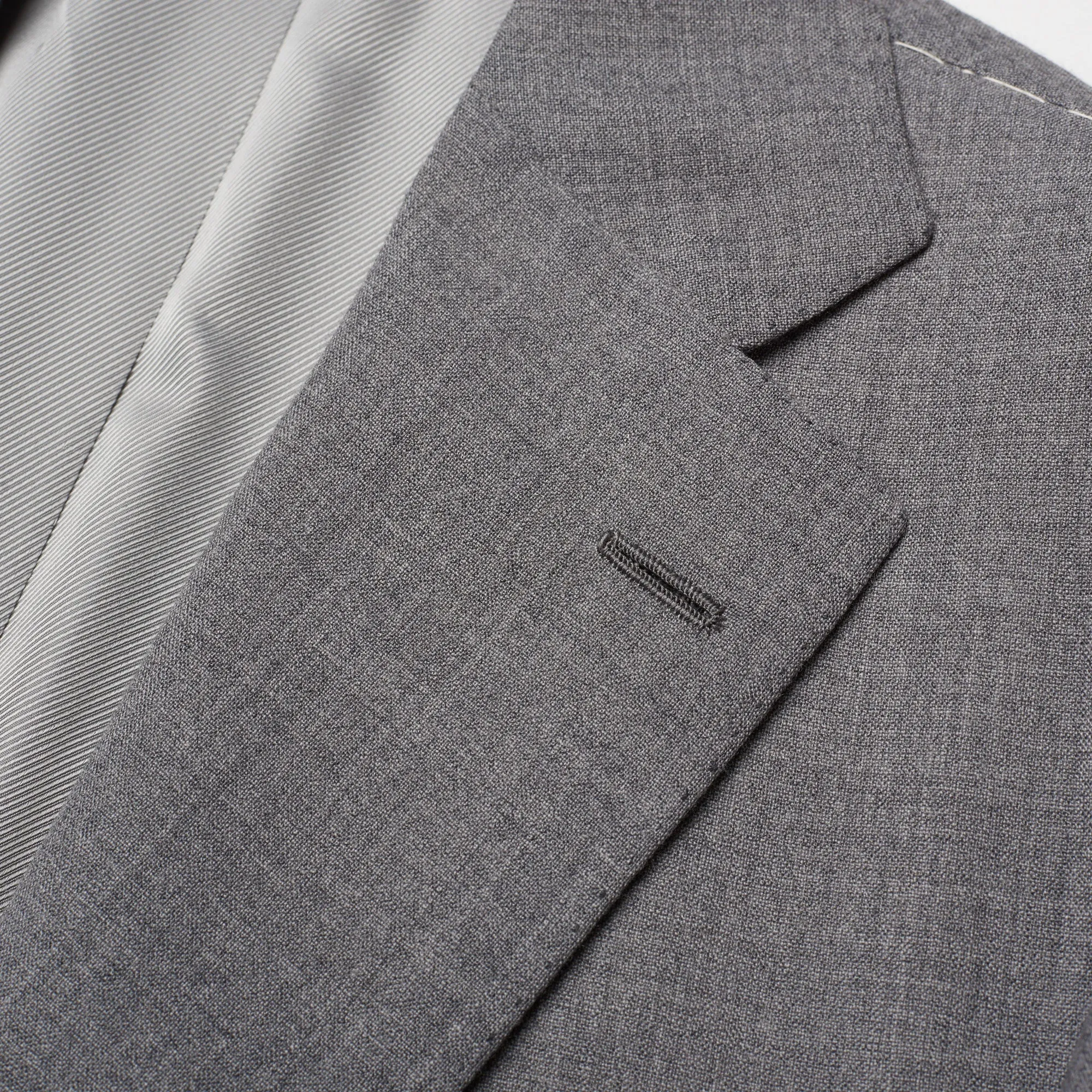 CESARE ATTOLINI Handmade Chambray Gray Wool Business Suit NEW