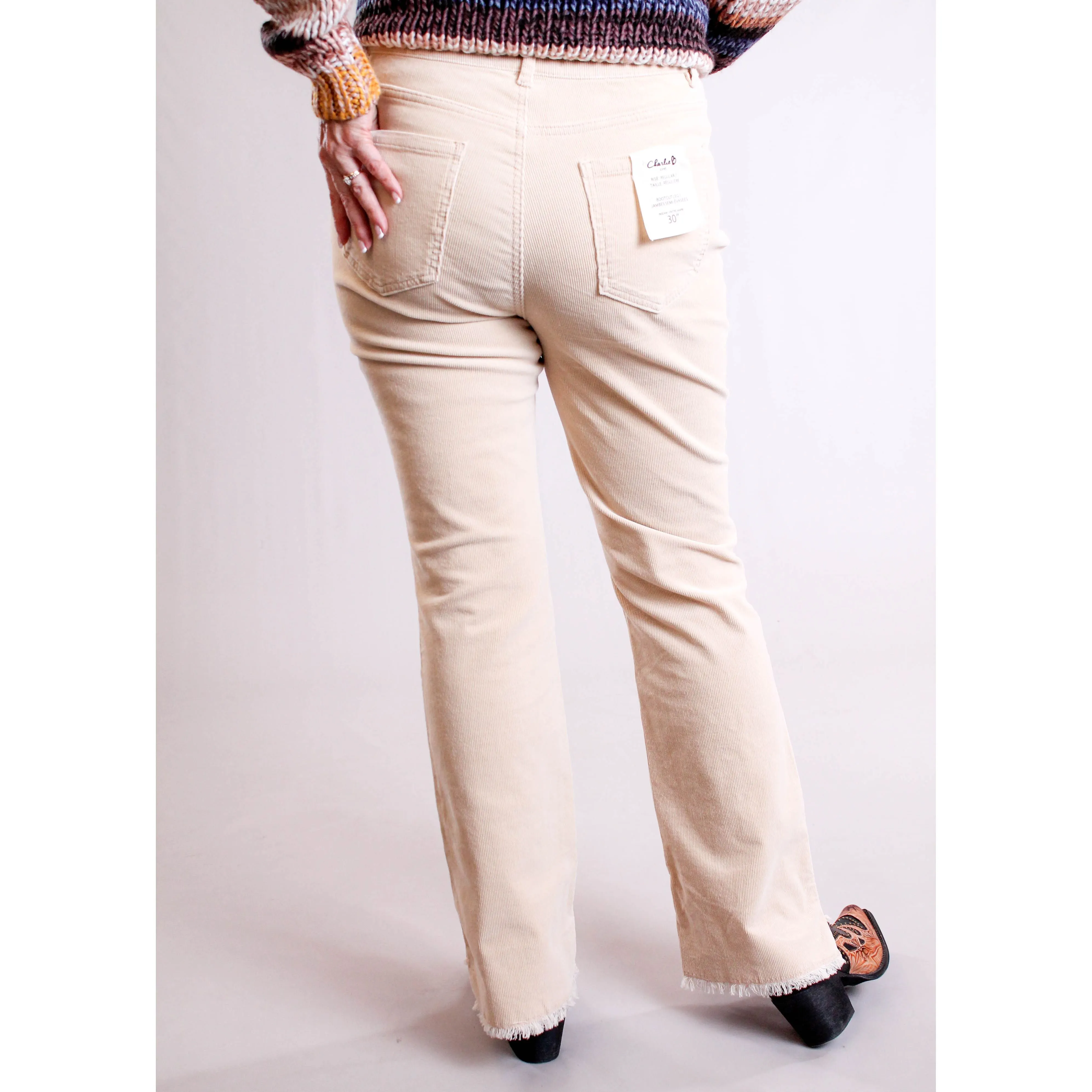 Charlie B Corduroy Asymmetrical Bootcut Pant