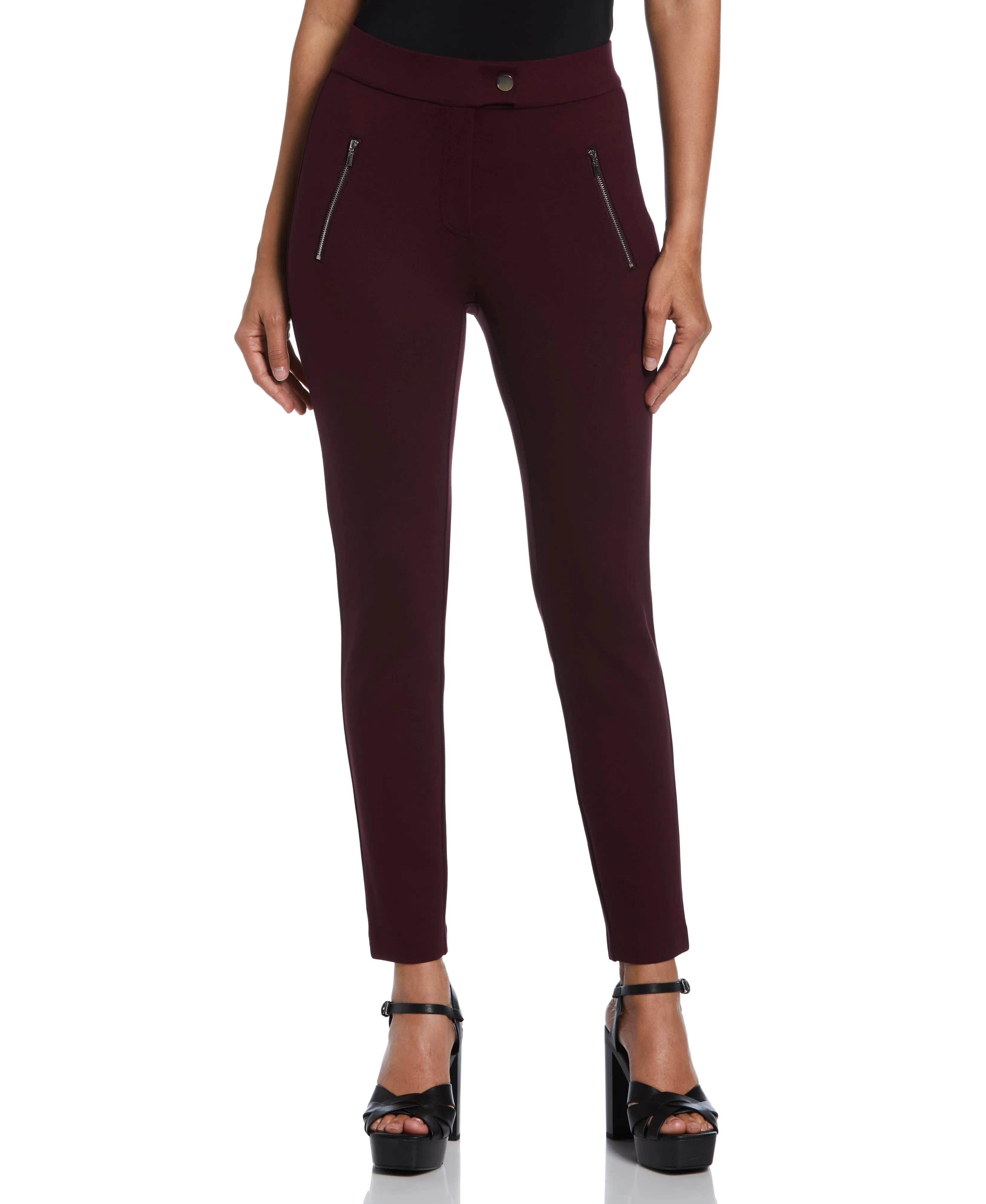 Classic Fit Pull-On Ankle Pant with Zipper Detail