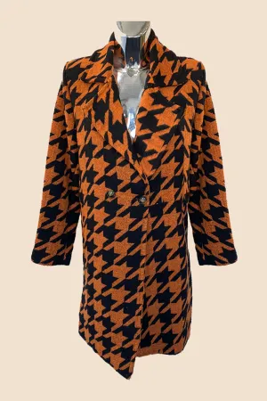 Dog Tooth Print Coat