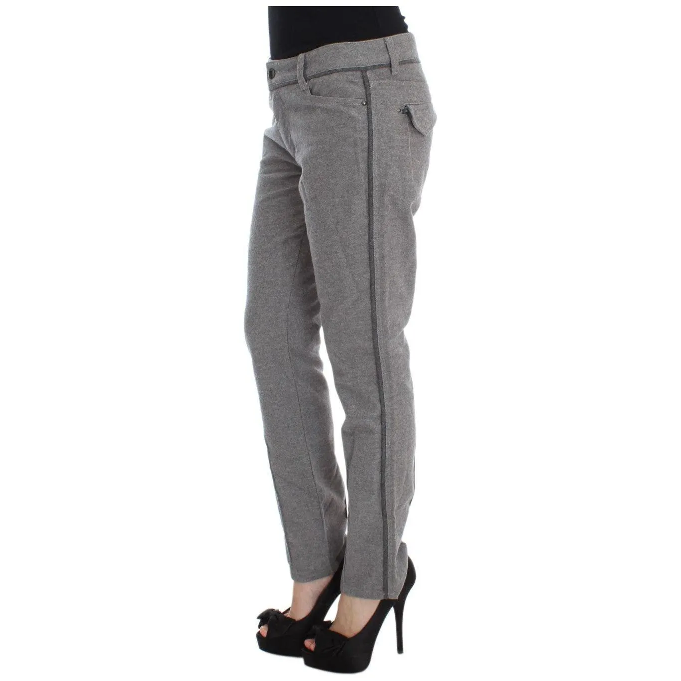 Ermanno Scervino Chic Gray Casual Cotton Pants