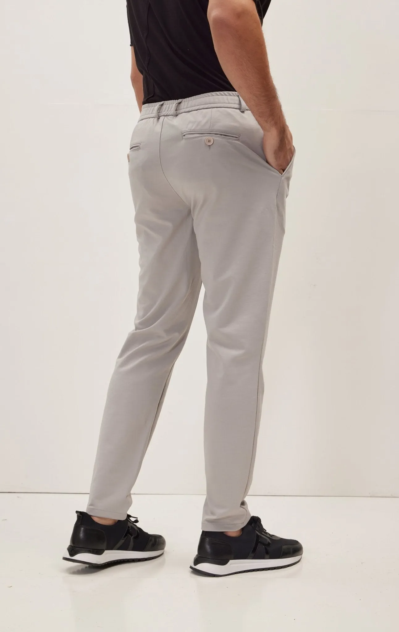 Fitted Casual Everyday Pants - Grey