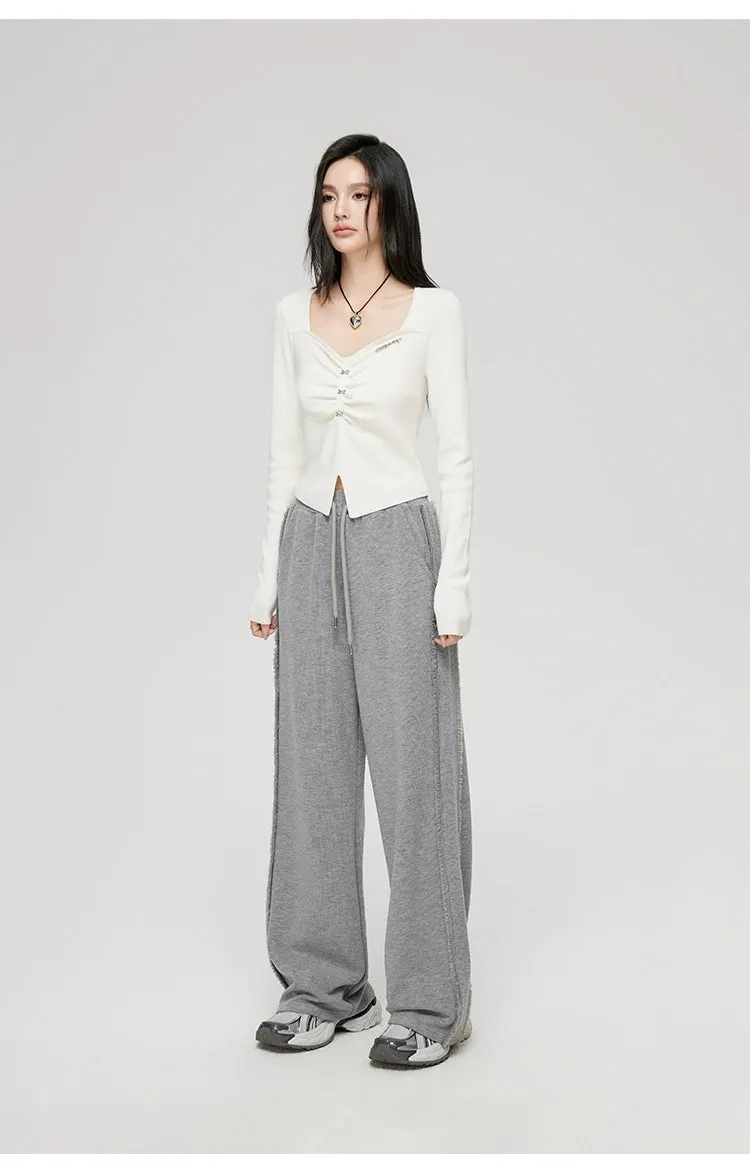 Frayed Wide Leg Pants