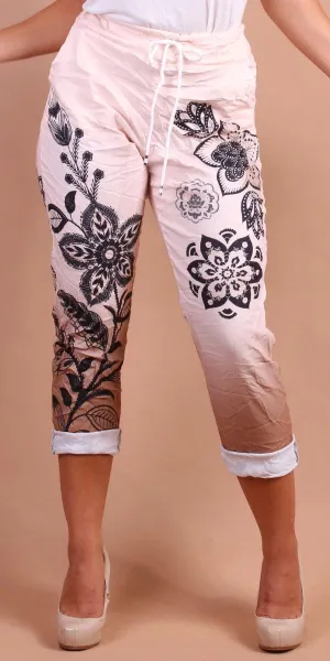 Geniviv Ombre Floral Print Pant