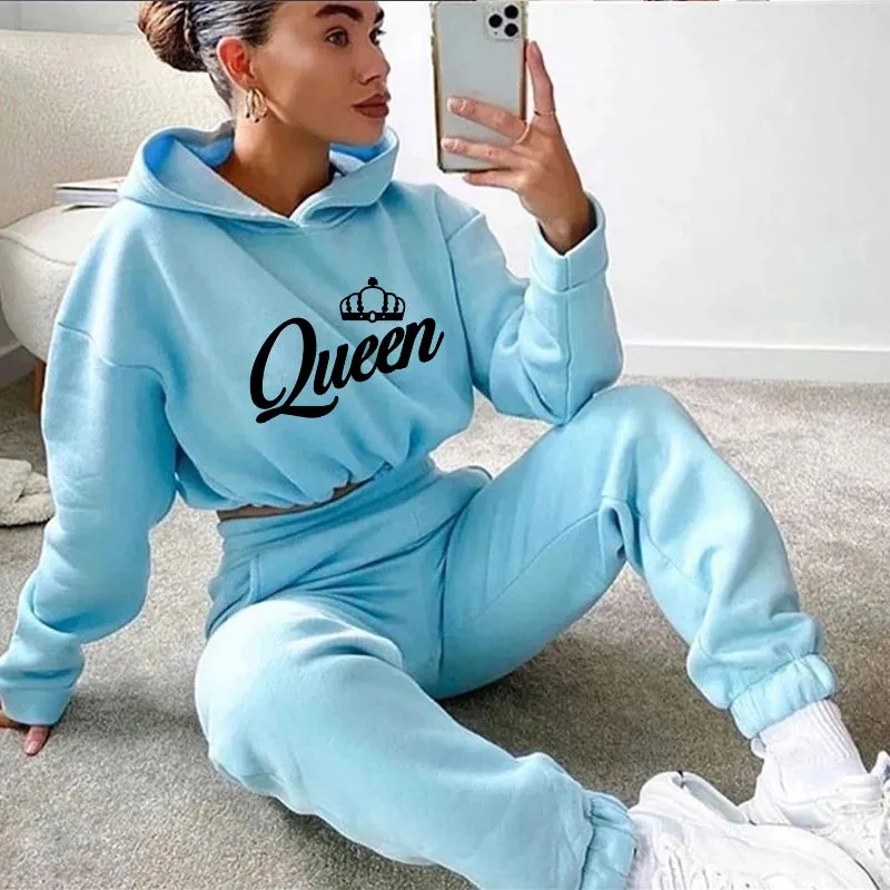 Jogging Sets for Women 2 Pieces Hoodie Women's Tracksuit Comfortable Fashion Short Style Set 2024 Simple Drawstring Daily Casual