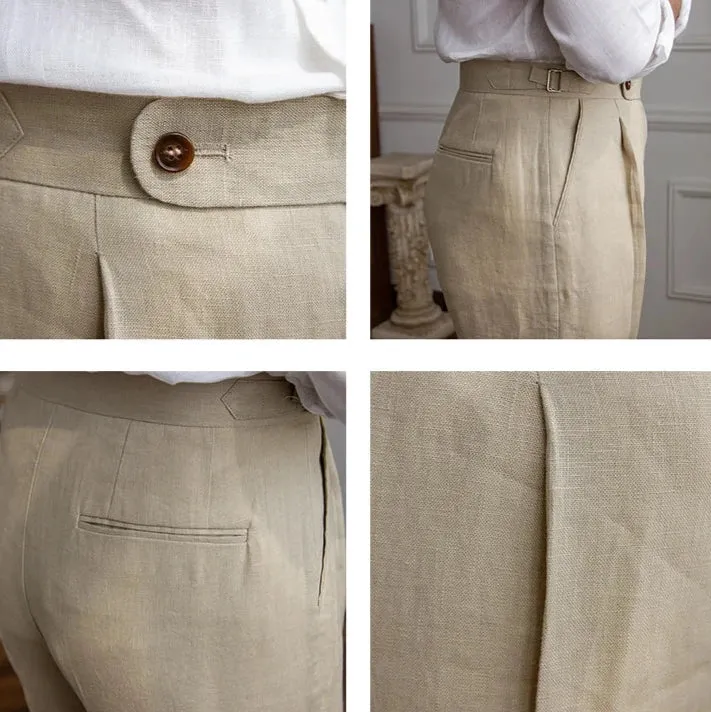 Lightweight italian high-waist trousers