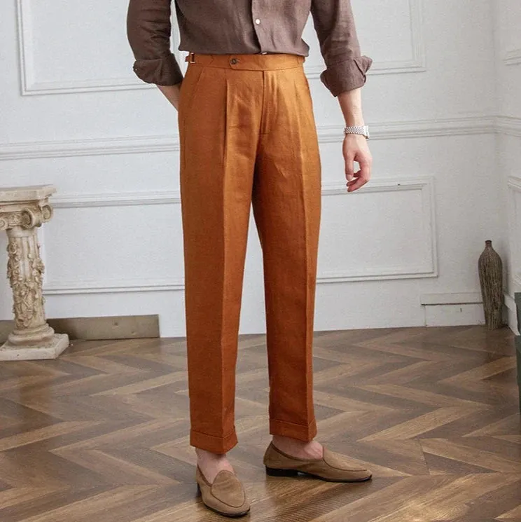 Lightweight italian high-waist trousers