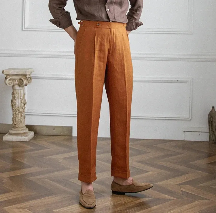 Lightweight italian high-waist trousers