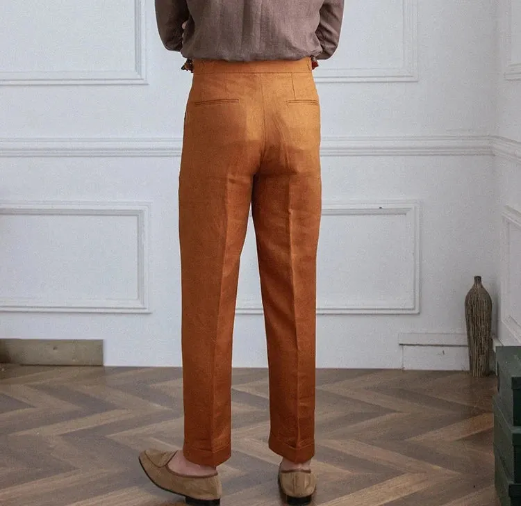 Lightweight italian high-waist trousers