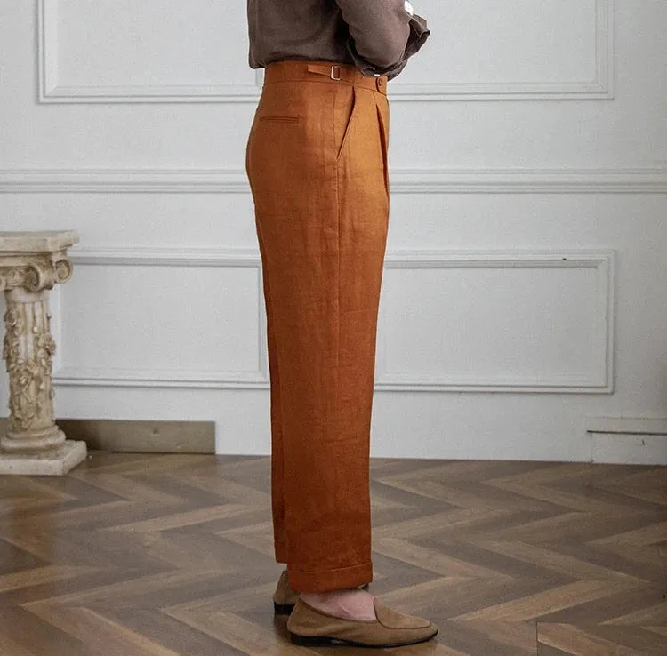 Lightweight italian high-waist trousers