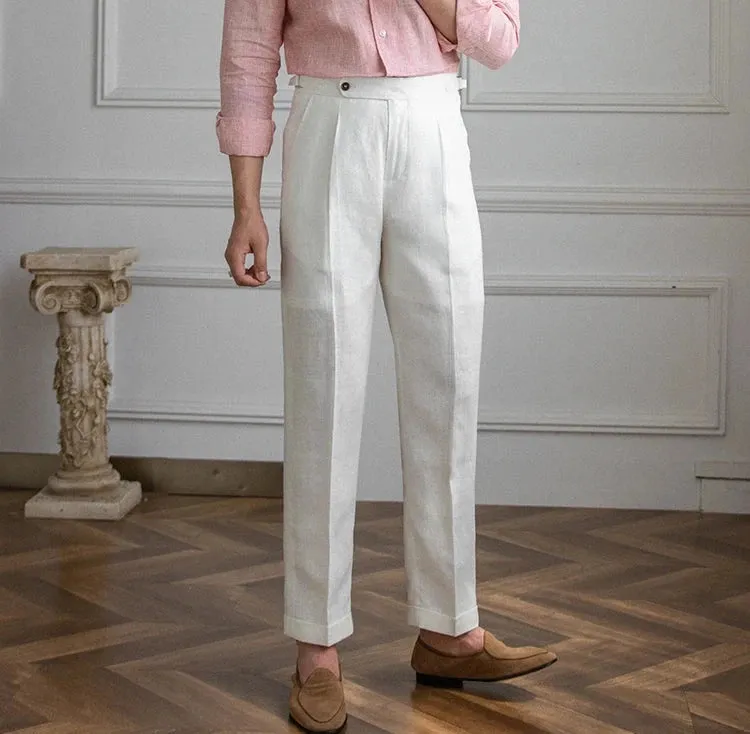 Lightweight italian high-waist trousers