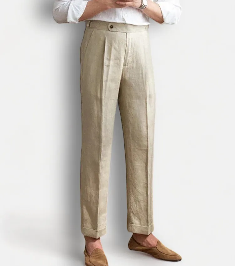 Lightweight italian high-waist trousers