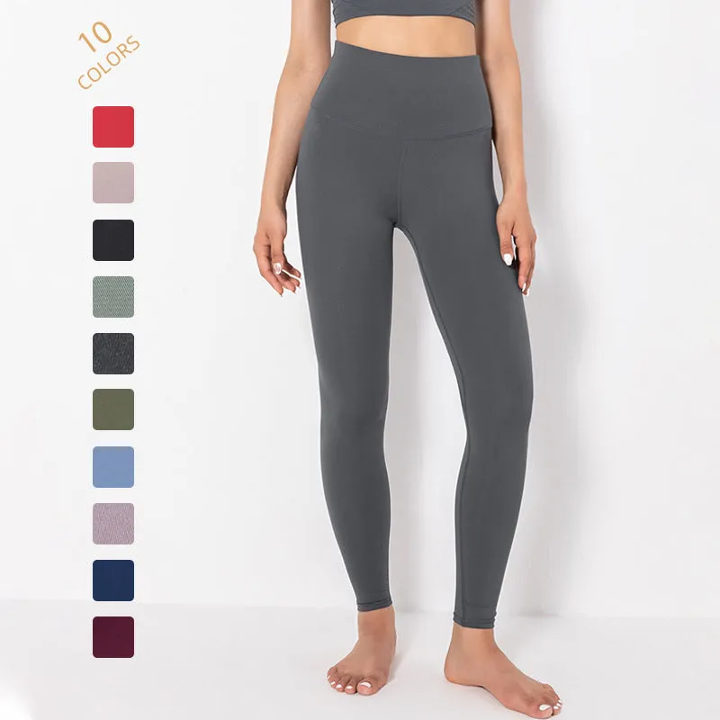 Lulu Yoga Clothes Nude Feel Yoga Pants Women's High Waist Hip Lift Running Tight Stretch Exercise Workout Pants