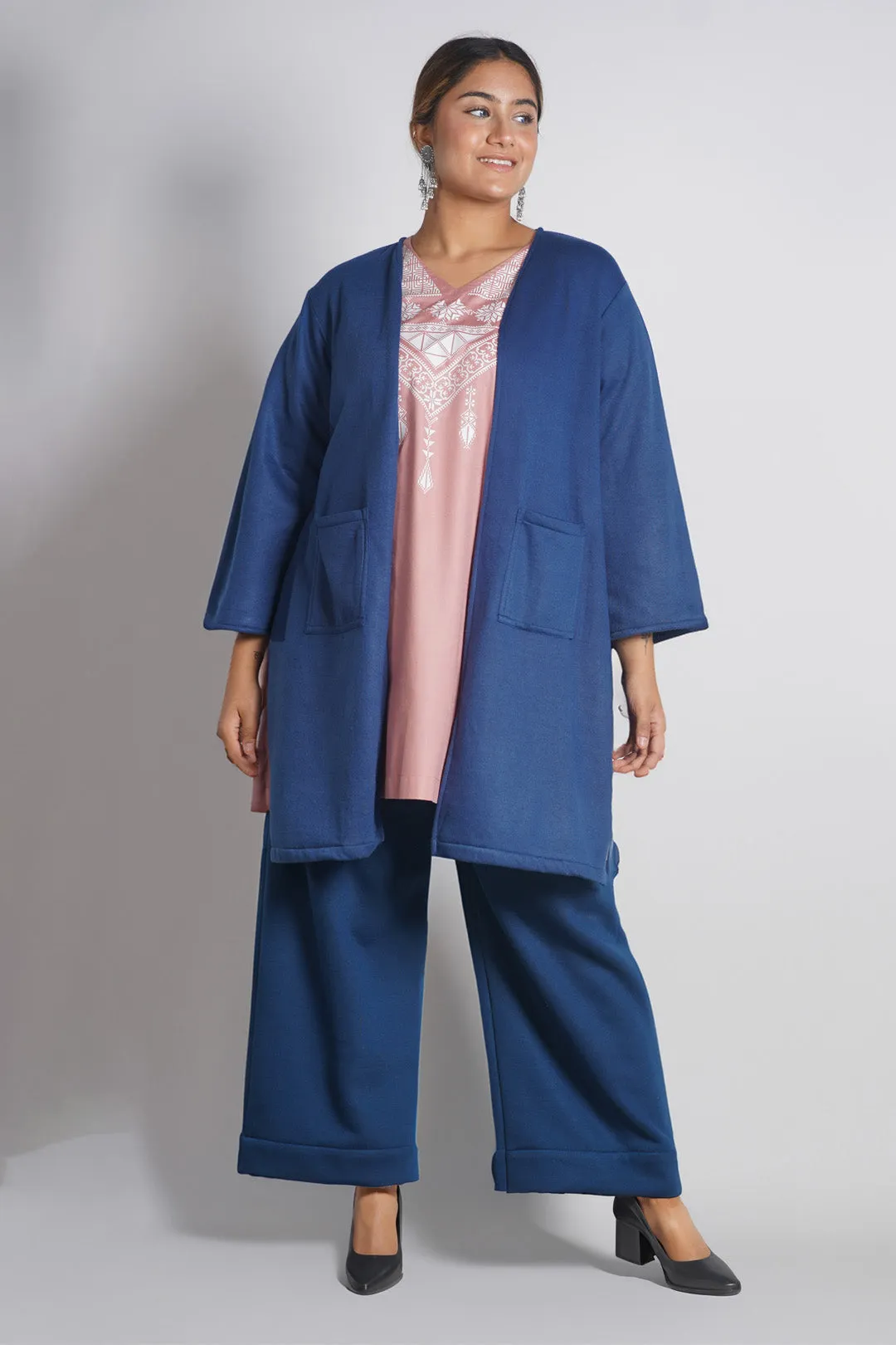 MarineBlue Fleece Palazzo