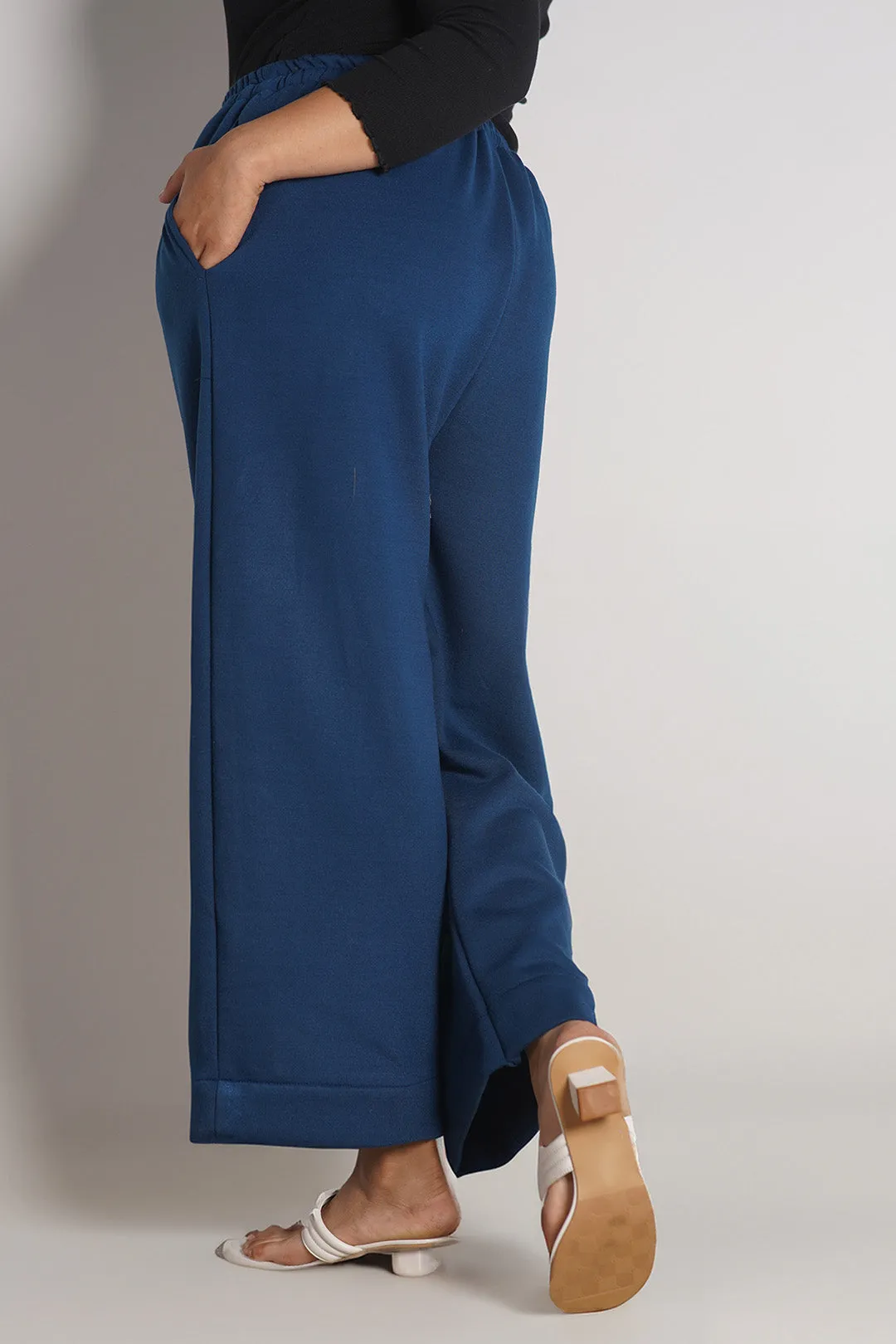 MarineBlue Fleece Palazzo