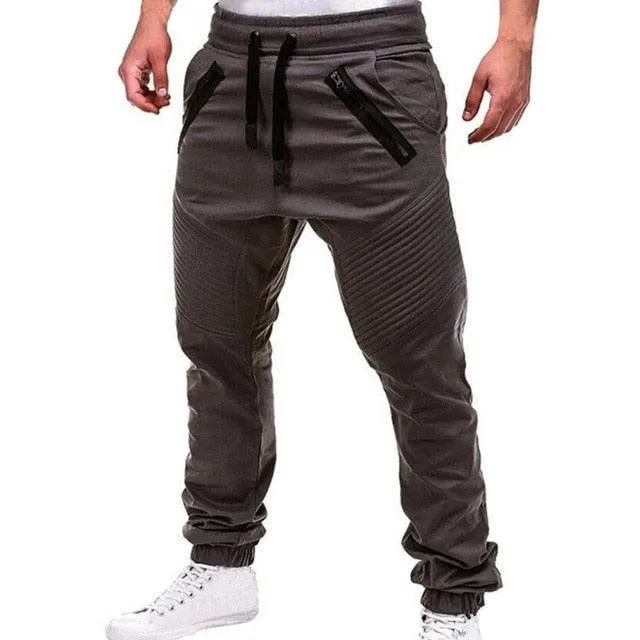 Men Casual Joggers Pants - Solid Thin  Sweatpants - New Men's Sportswear Hip Hop Pants (D9)(TG4)(CC2)