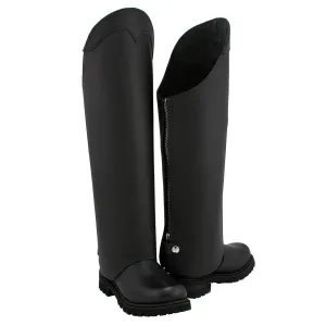 Milwaukee Leather MLM5556 Unisex Black Leather Tall Half Chaps with Back Zipper