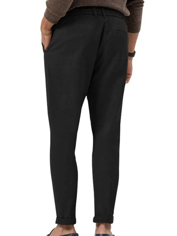 New men's trendy business straight solid color casual trousers