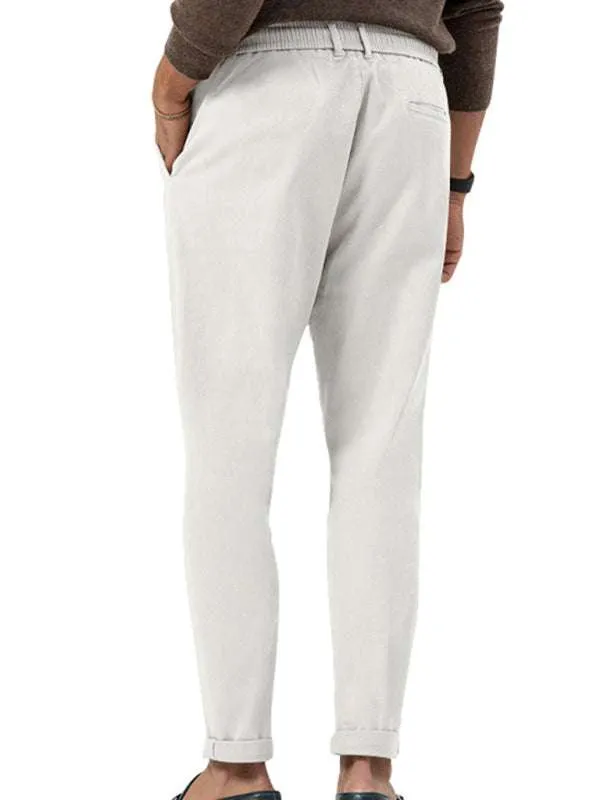 New men's trendy business straight solid color casual trousers