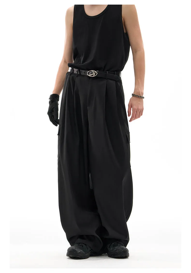 Oversized pleated casual pants