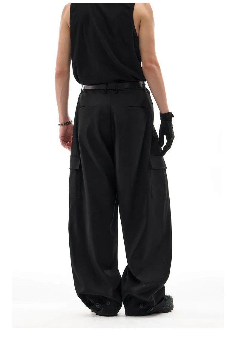 Oversized pleated casual pants