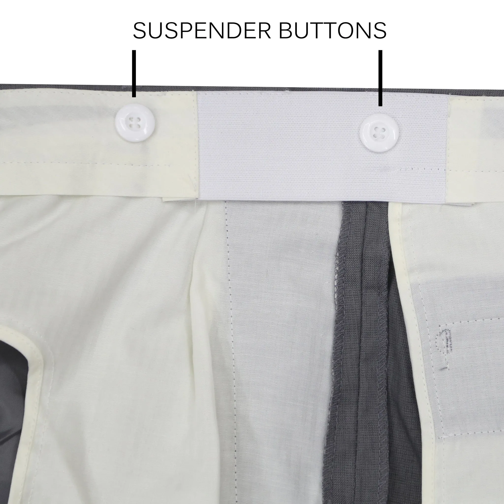 Premium Grey Regular Fit Suspender Ready Formal & Business Pants