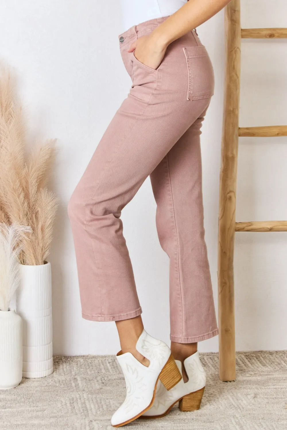 RISEN Full Size High Rise Ankle Flare Jeans