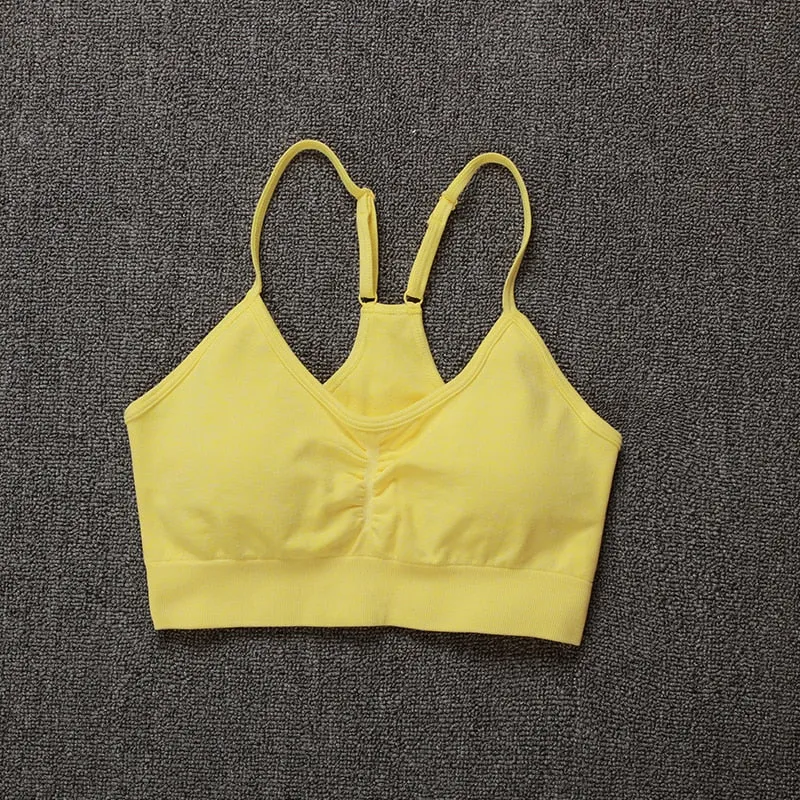 Shockproof Tight Push-Up Strap Fitness Bra