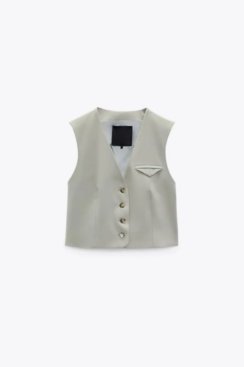 Sleeveless Suit Strap Trim Vest Top Unisex Style