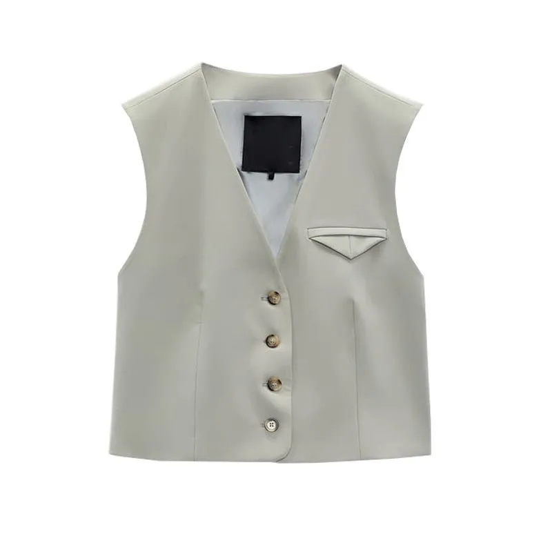 Sleeveless Suit Strap Trim Vest Top Unisex Style