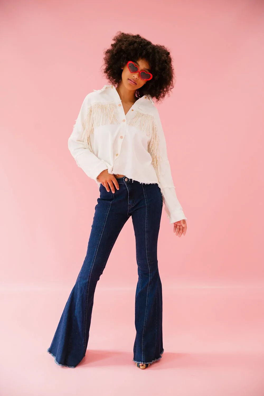 STAR DENIM FLARE PANTS