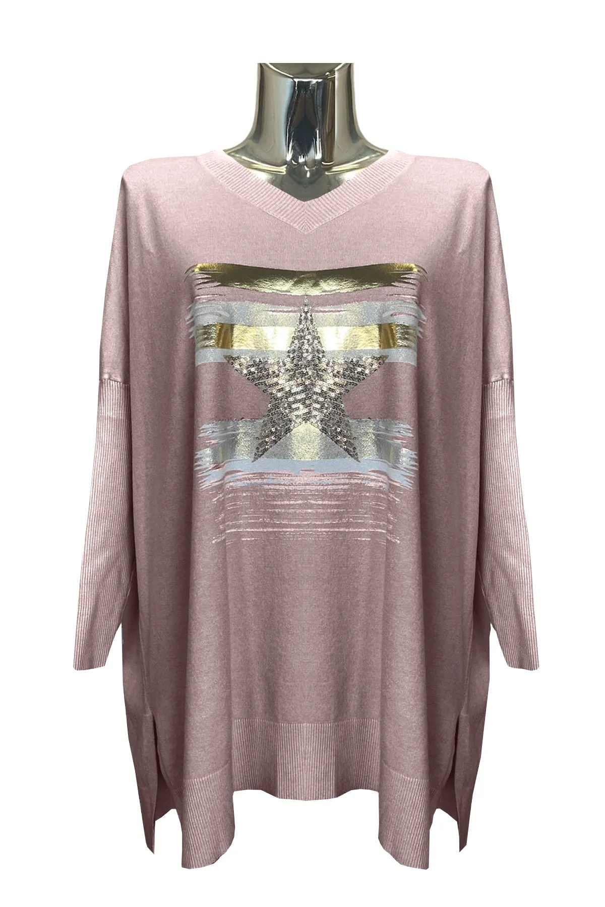 Star Foil Print Knit Jumper