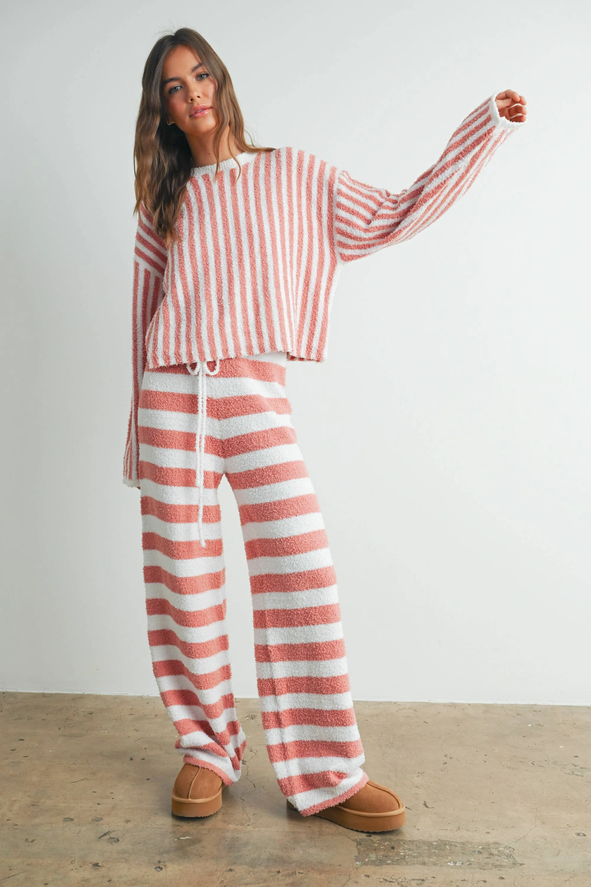 STRIPED DRAWSTRING PANTS