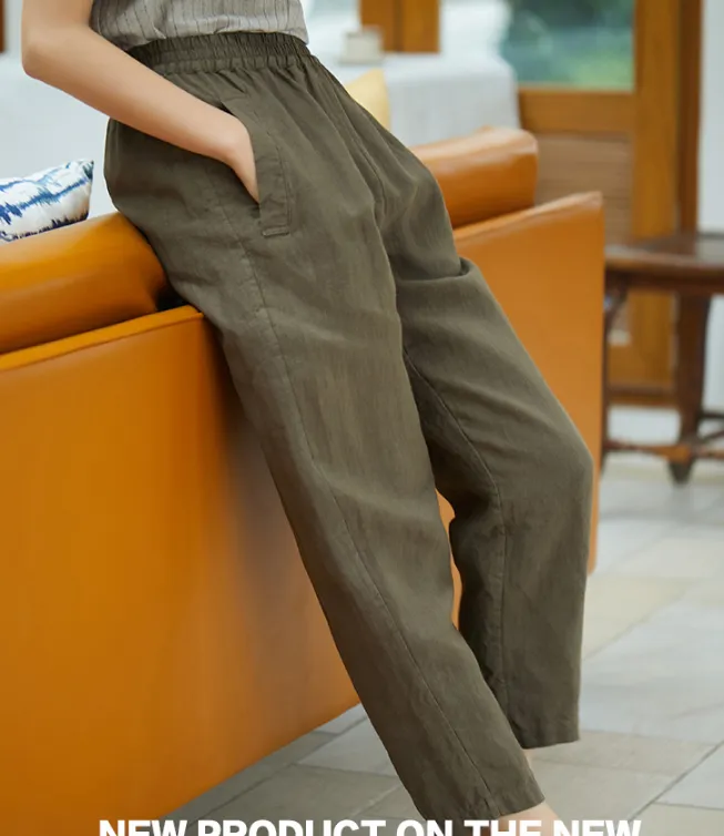 Summer Women Casual Pants Elastic Waist SJ05131