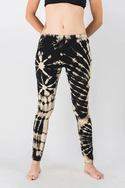 Super Soft Comfortable Womens Leggings Tie Dye Black White