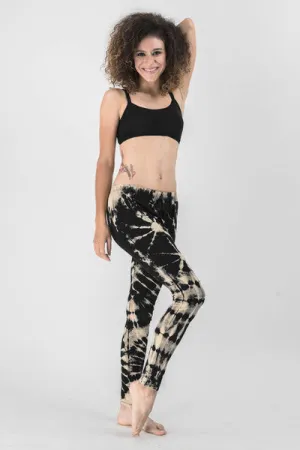 Super Soft Comfortable Womens Leggings Tie Dye Black White