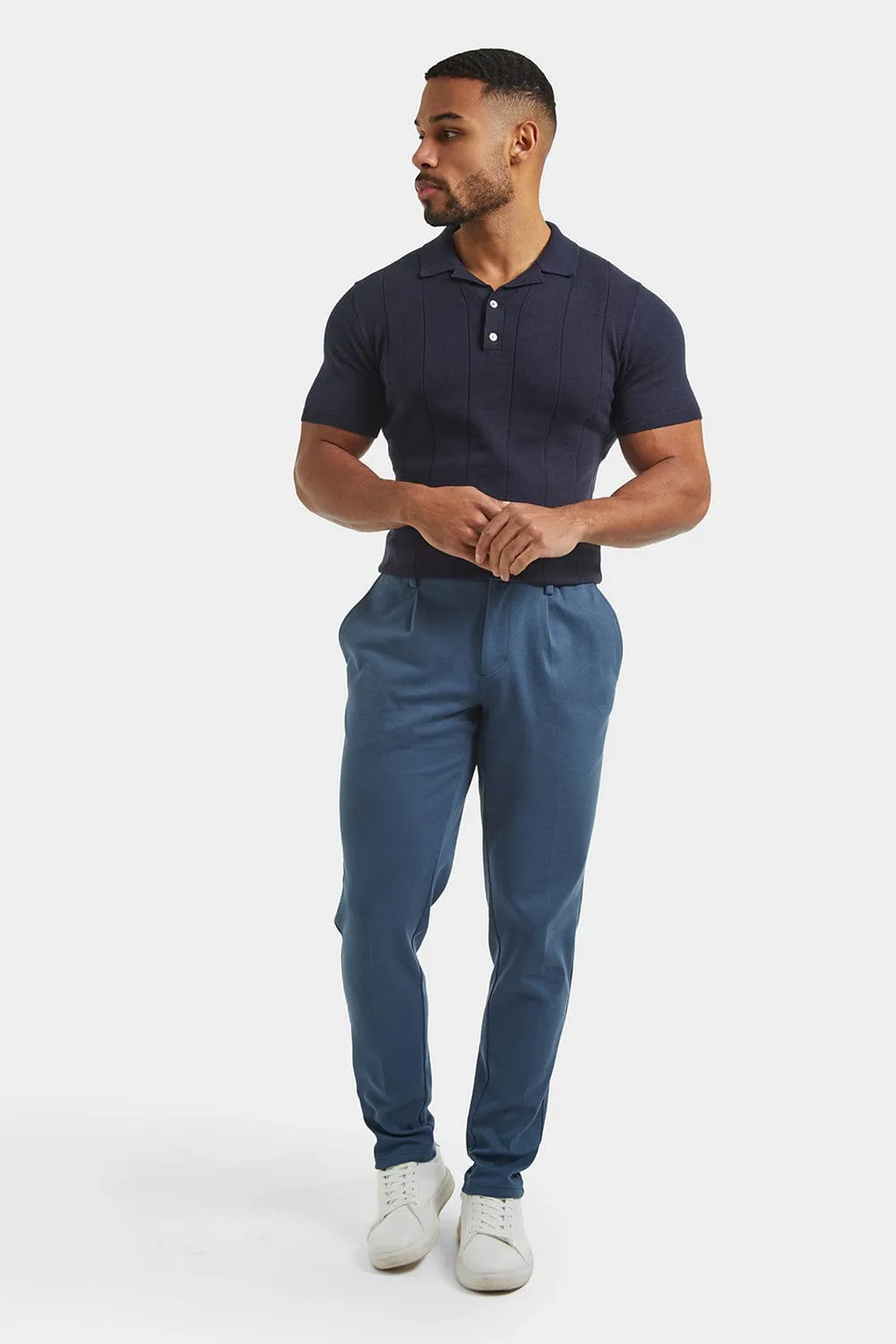 Twill Pants in Petrol Blue