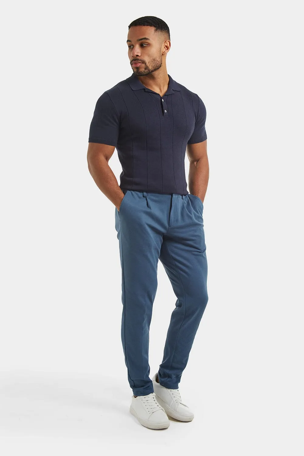 Twill Pants in Petrol Blue