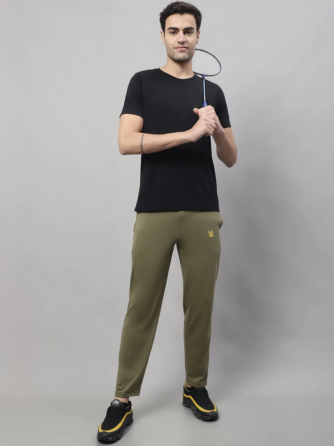 Vimal Jonney Olive Regular fit Cotton Trackpant for Men