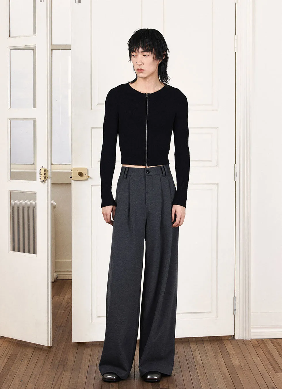 Wide A-line Straight Casual Pants