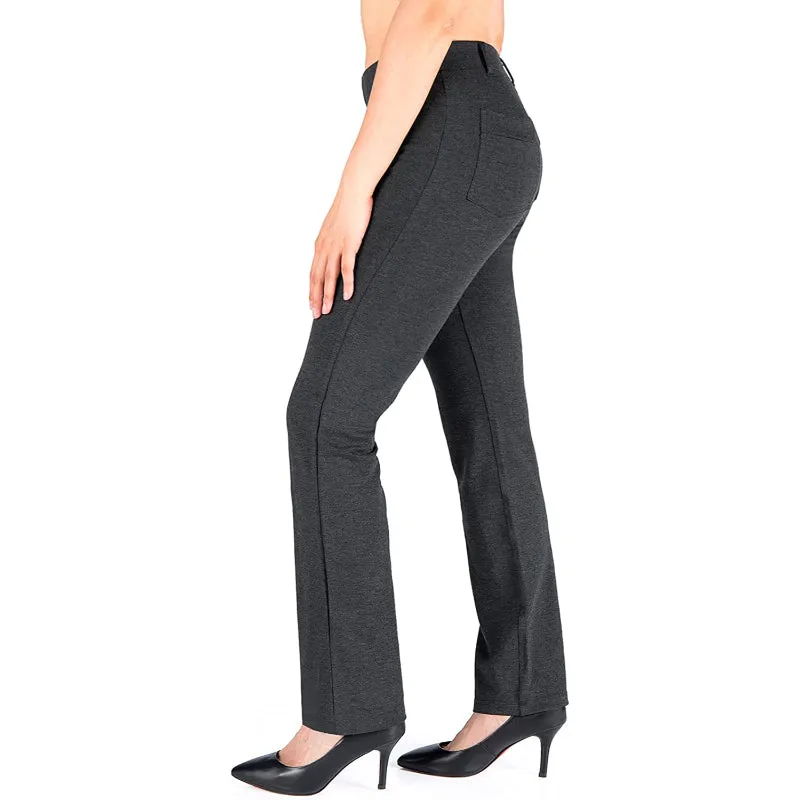 Women's Petite/Regular/Tall Straight Leg Yoga Dress Pants With Belt Loops